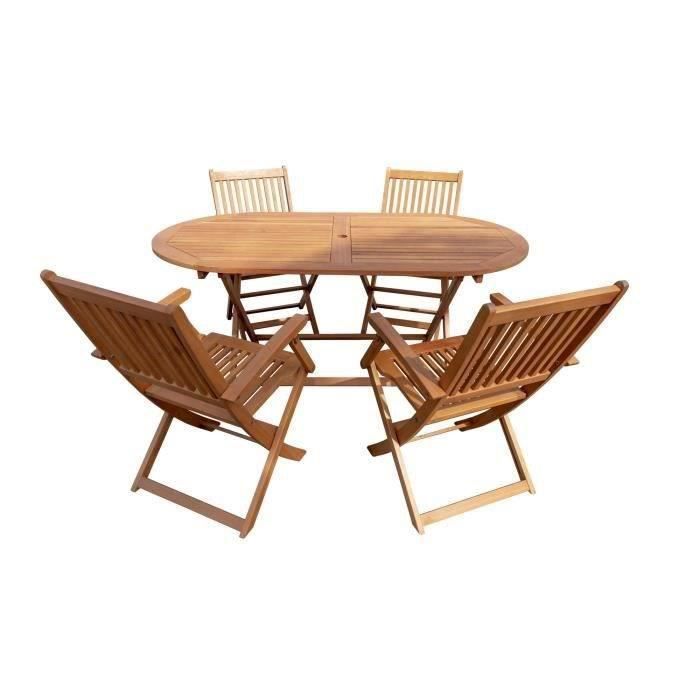 Cstore Opvouwbare tuinmaaltijdset - tafel 160x85cm en 4 fauteuils