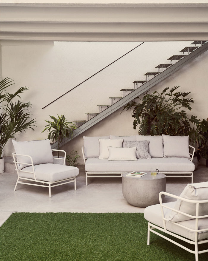 Kave Home - Mareluz fauteuil in wit staal