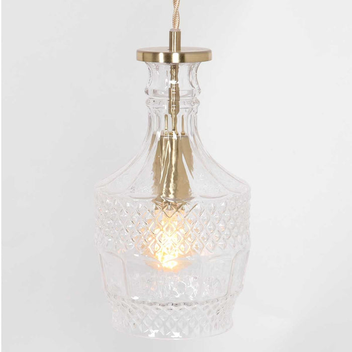 Mexlite Grazio glass hanglamp – E27 (grote fitting) – messing