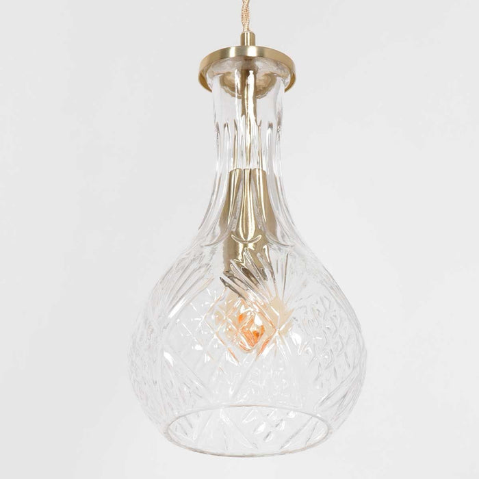 Mexlite Grazio glass hanglamp – E27 (grote fitting) – messing