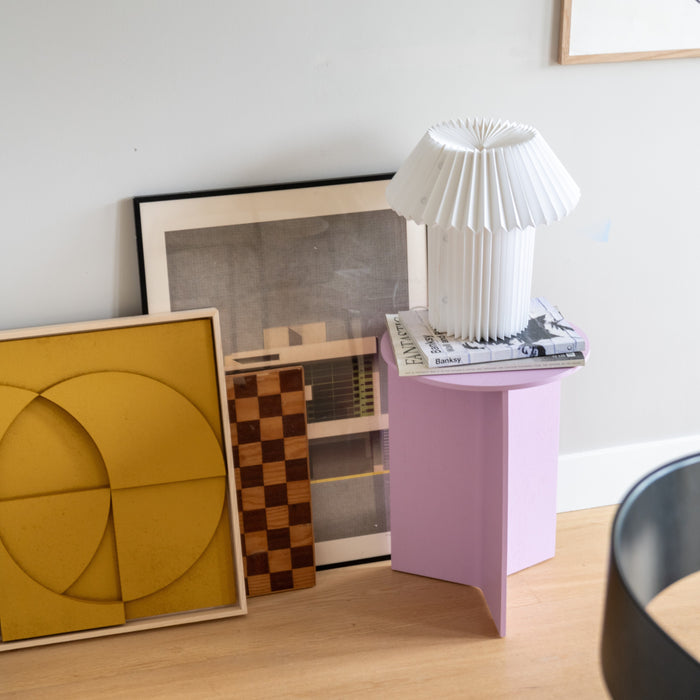 HAY Slit Table Wood Round Bijzettafel - Ø 35 cm - Pink