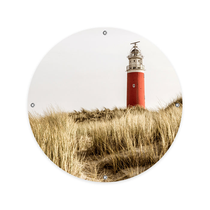 Sweet Living - Ronde Tuinposter Vuurtoren Texel- B80 x L80 cm