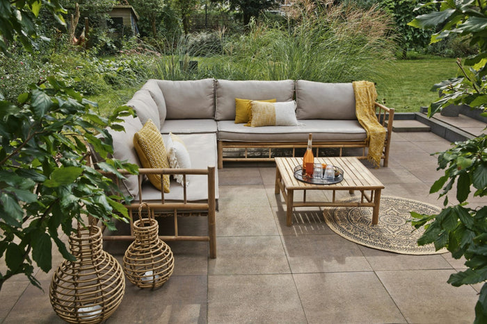 WOOOD Bamboo Hoek Loungeset Loungebank + Koffietafel Inclusief