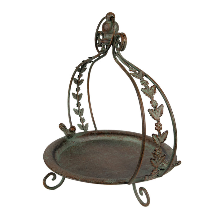 Clayre & Eef Vogelvoederhuisje Ø 25x38 cm Groen Bruin Ijzer Vogel