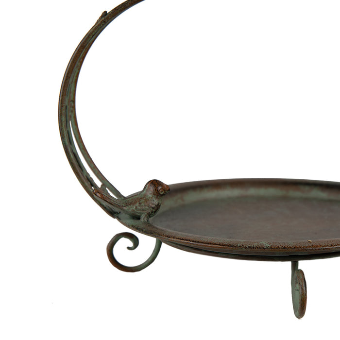 Clayre & Eef Vogelvoederhuisje Ø 25x38 cm Groen Bruin Ijzer Vogel