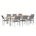 Beliani-GROSSETO -Tuinset voor 8-Licht hout|Zwart-Eucalyptushout|RVS