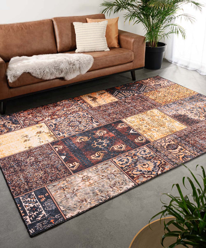 Heritaged Patchwork vloerkleed - Fade No.1 goud|bruin - 305x405 cm