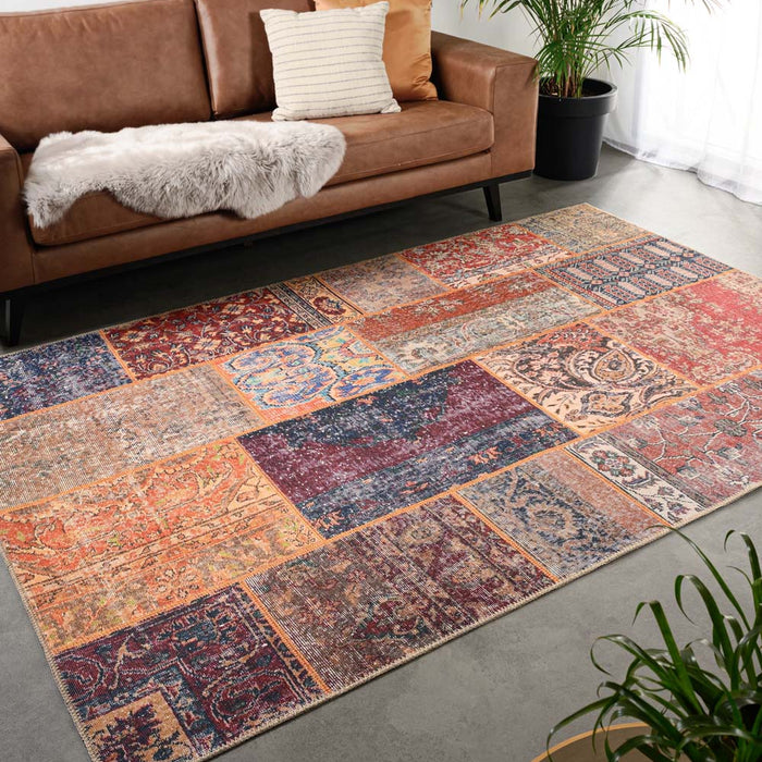 Heritaged Patchwork vloerkleed - Fade Heritage blauw|multi - 76x150 cm