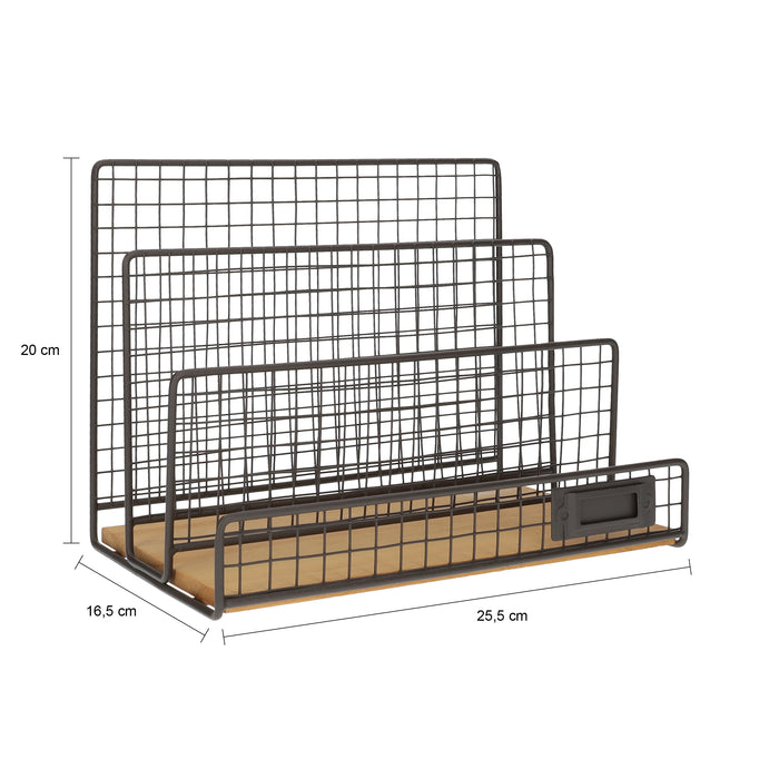 QUVIO Tijdschriftenrek staand - Metaal en hout
