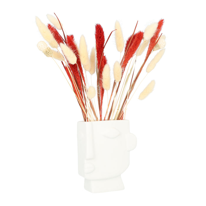 QUVIO Vaas - Gezicht - Wit