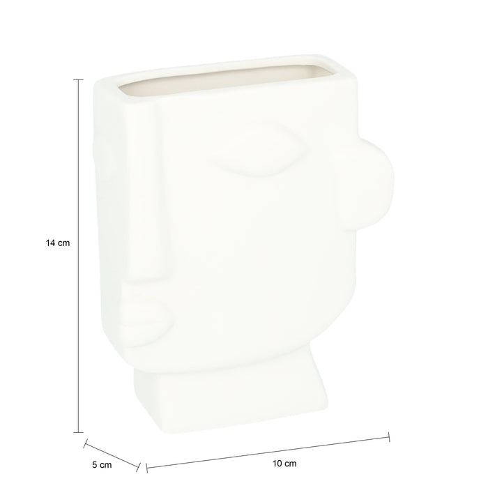 QUVIO Vaas - Gezicht - Wit