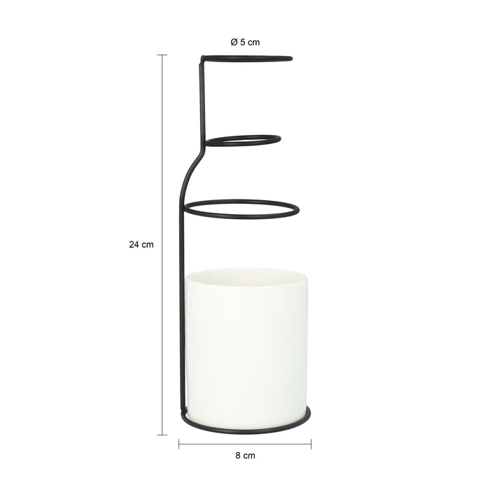 QUVIO Vaas - Keramiek met metalen frame