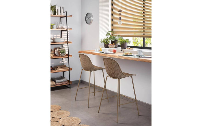 Kave Home - Kruk Quinby beige hoogte 75 cm