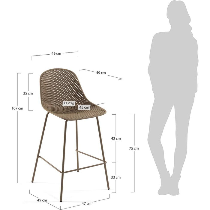 Kave Home - Kruk Quinby beige hoogte 75 cm