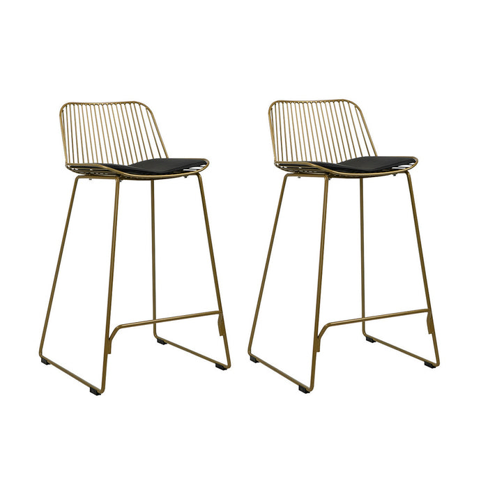 Livin24 Design barkruk Jenny goud 67 cm - Barkrukken set van 2