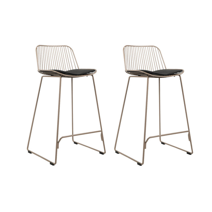 Livin24 Design barkruk Jenny taupe 67 cm - Barkrukken set van 2