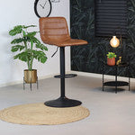 Bronx71 Industriële Barkruk Boston leer cognac 60 - 76 cm - draaibaar