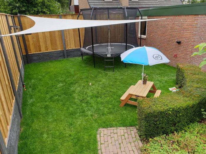 Shadow Comfort driehoek 3x4x5m Country Blue met Bevestigingsset