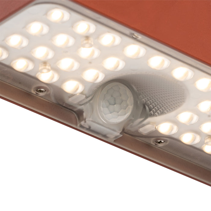 QAZQA Buiten wandlamp rood met dimlicht en sensor op solar - Kayo