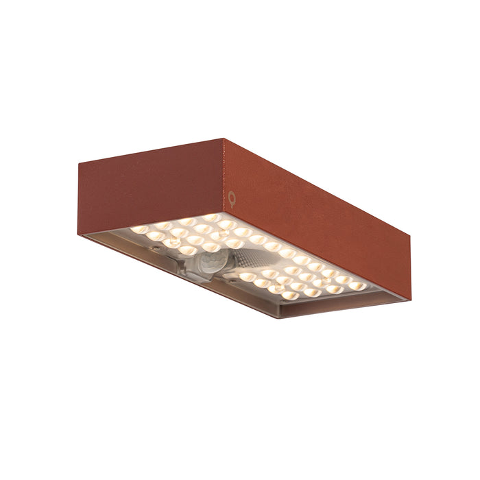 QAZQA Buiten wandlamp rood met dimlicht en sensor op solar - Kayo