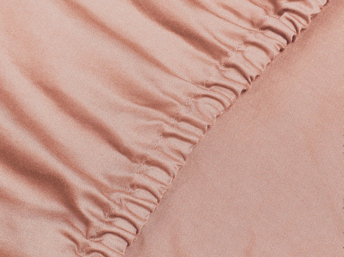 Yumeko hoeslaken gewassen katoen satijn pink 140x200x30
