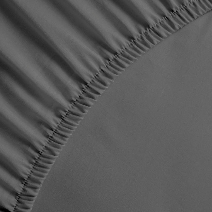 Yellow Hoeslaken Katoen Perkal 40cm Hoekhoogte steel grey