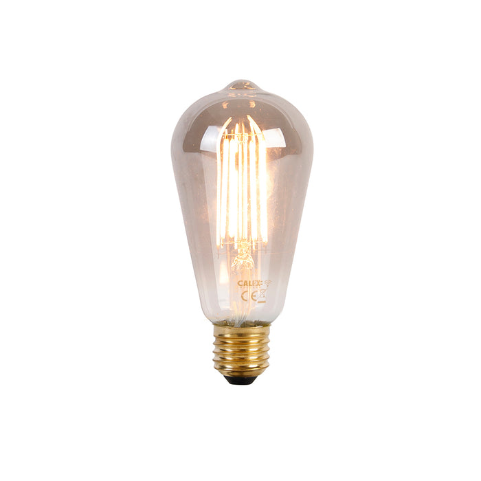 QAZQA Smart hanglamp zwart met smoke glas 30 cm incl. Wifi ST64 -