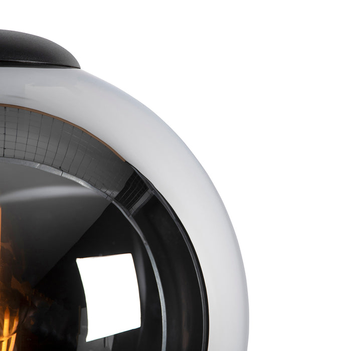 QAZQA Smart hanglamp zwart met smoke glas 30 cm incl. Wifi ST64 -