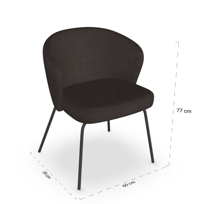 WOOOD Admit Eetkamerstoel - Fluweel Khaki