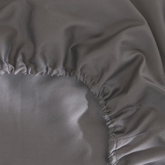 Damai Topper Hoeslaken Biologisch Katoen Satijn anthracite