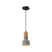 QUVIO Hanglamplangwerpig beton met hout grijs - QUV5143L-GREY