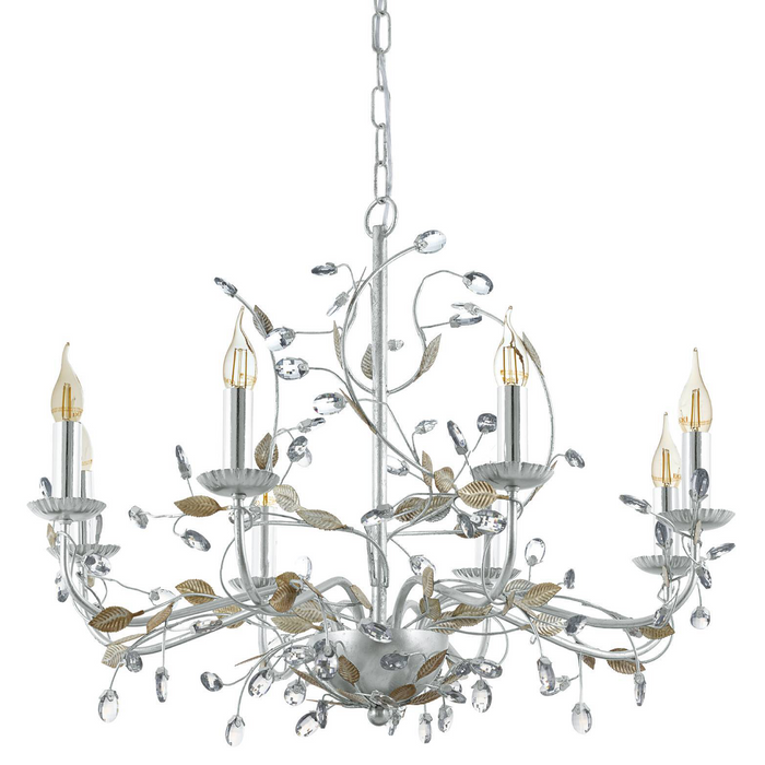 EGLO Vintage Flitwick 1 Kroonluchter - 8 Lichts - Ø780mm. - Zilver