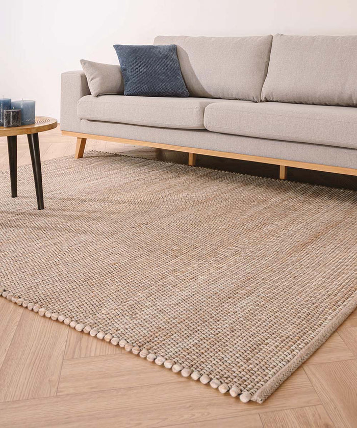 Nordic Weavers Wollen vloerkleed Lett - beige|crème - 60x120 cm