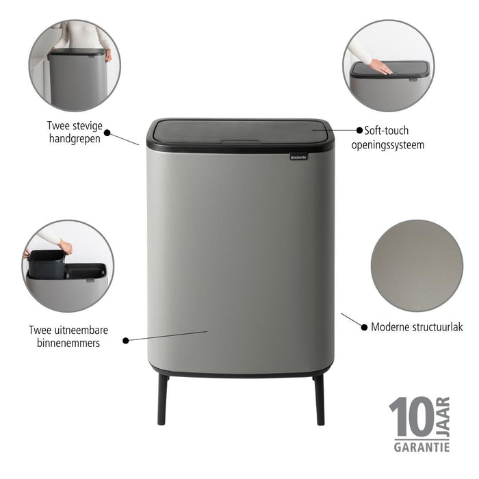 Brabantia Bo Touch Bin Hi 60 Liter (2x30 Liter)