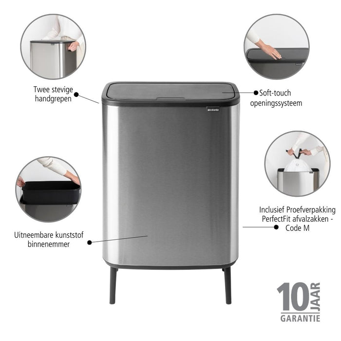 Brabantia Bo Touch Bin Hi 60 Liter Vingerafdrukvrij