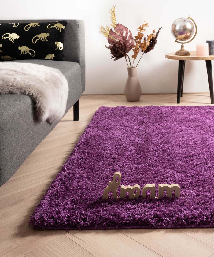 Tapeso Hoogpolig vloerkleed - Cozy Shaggy - paars - 120x170 cm