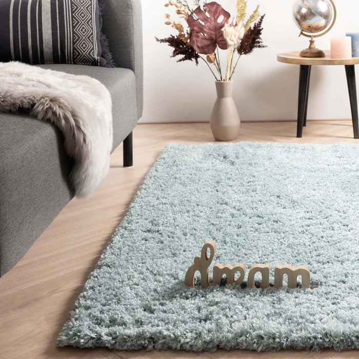Tapeso Hoogpolig vloerkleed - Cozy Shaggy - lichtblauw - 200x300 cm