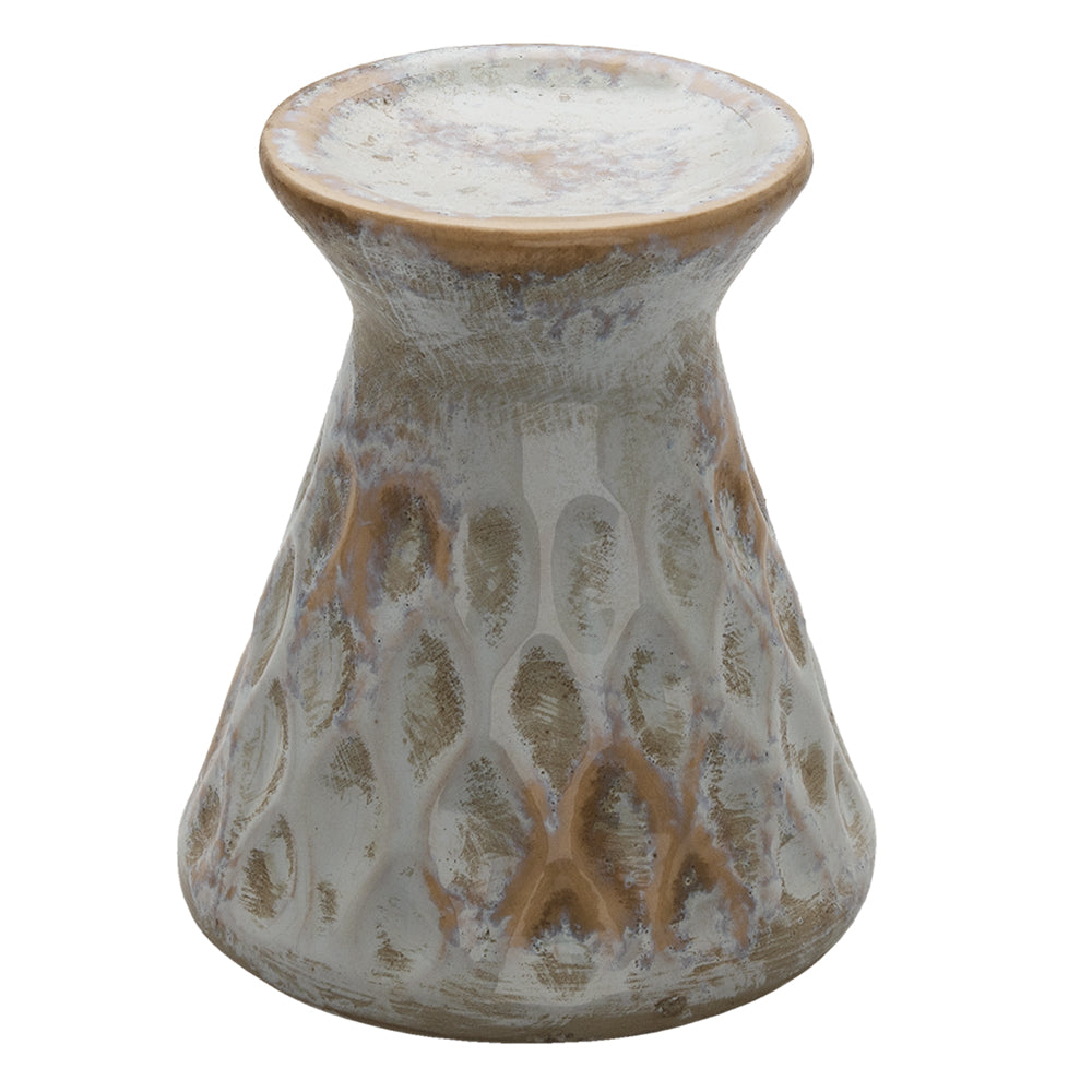 Clayre & Eef Kandelaar Ø 14x16 cm Grijs Keramiek