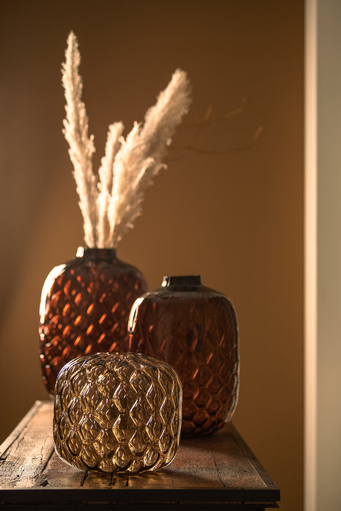 Light & Living Light&living Vaas Ø34x50 cm CARINO glas bruin