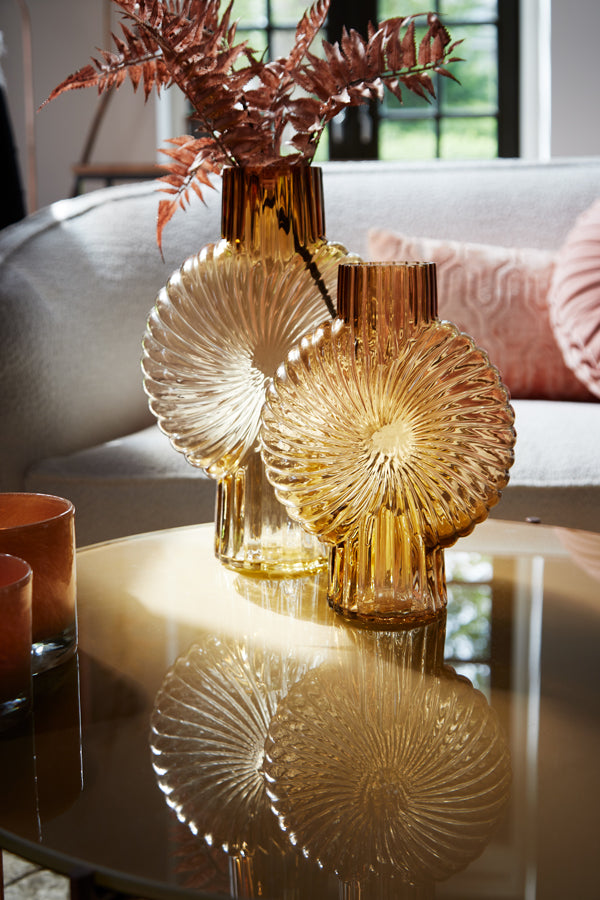 Light & Living Light&Living Vaas 27x13x40 cm MIA glas perzik