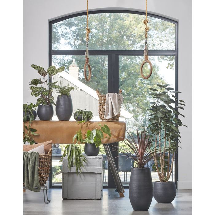 Mica Decorations Douro Vaas - H40 x Ø26 cm - Terracotta - Mat - Zwart