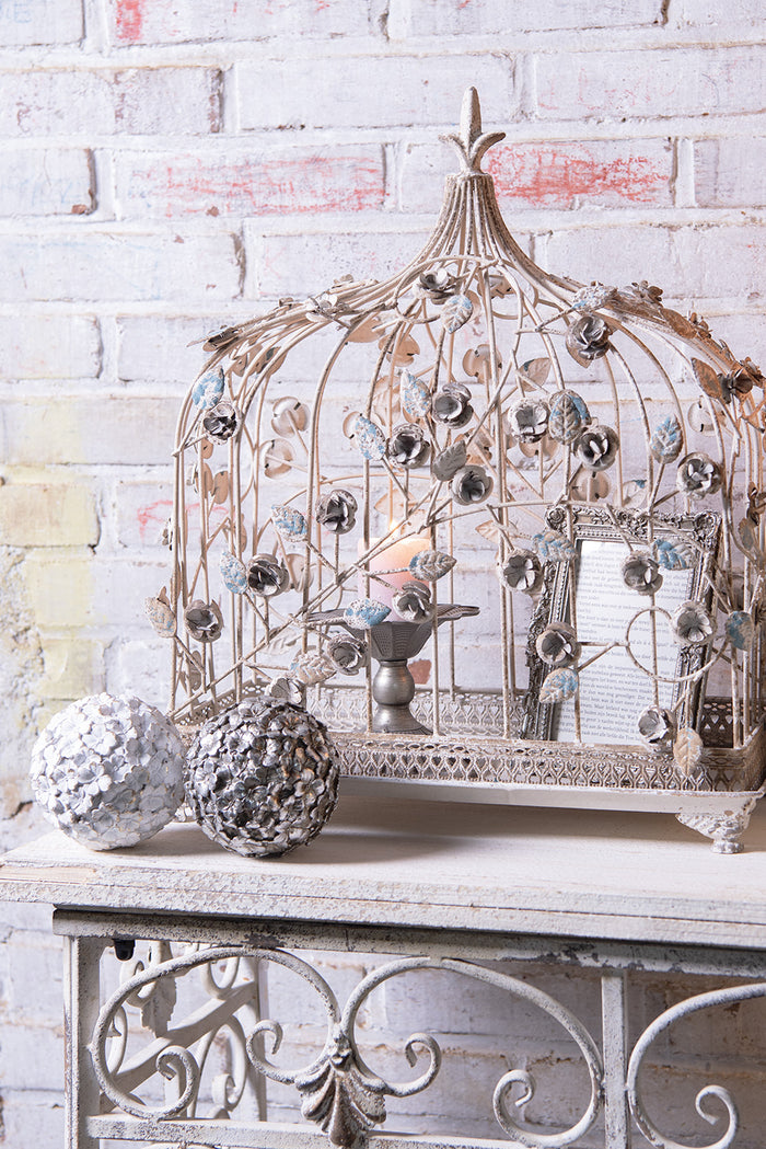 Clayre & Eef Decoratie Ø 10 cm Zilverkleurig Polyresin Bladeren