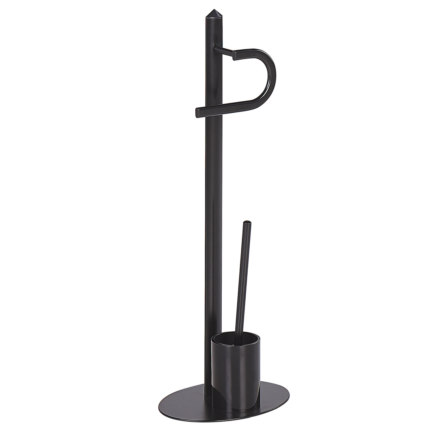 Beliani - SARTO - Toiletrol en borstelhouder - Zwart - Staal