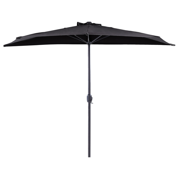 Beliani - GALATI - Halfronde parasol - Zwart - 270 cm - Polyester