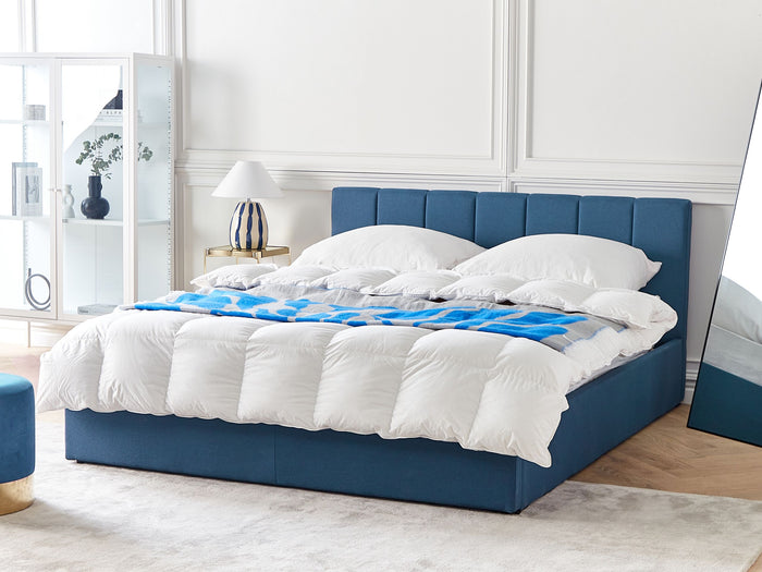 Beliani-DREUX-Bed met opbergruimte-Blauw-160 x 200 cm-Polyester