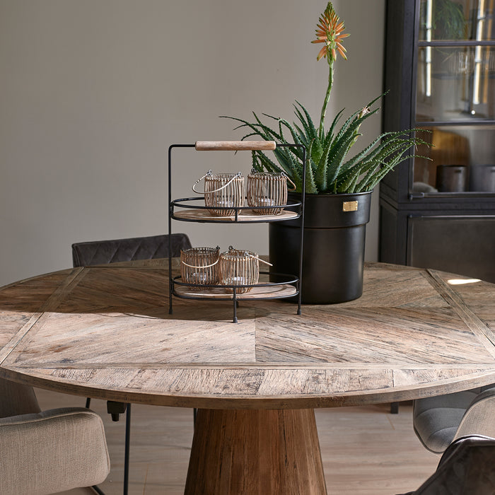 Rivièra Maison - Unieke Lantaarn Natuurkleur van Glas en Riet, 11 cm Hoog