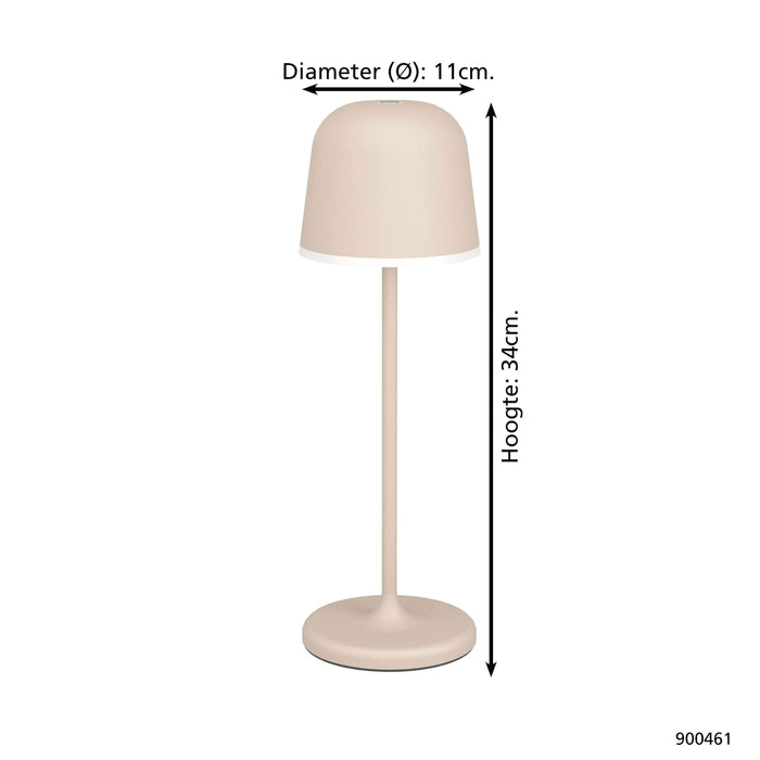 EGLO Mannera Tafellamp - 34 cm - Oplaadbaar (tot 38 uur licht)