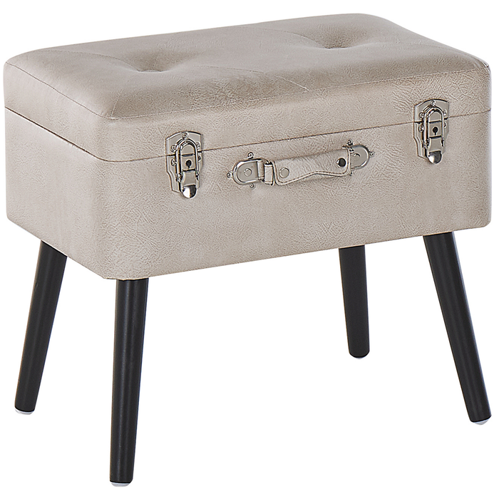 Beliani - MALLARD - Hocker - Beige - Kunstleer