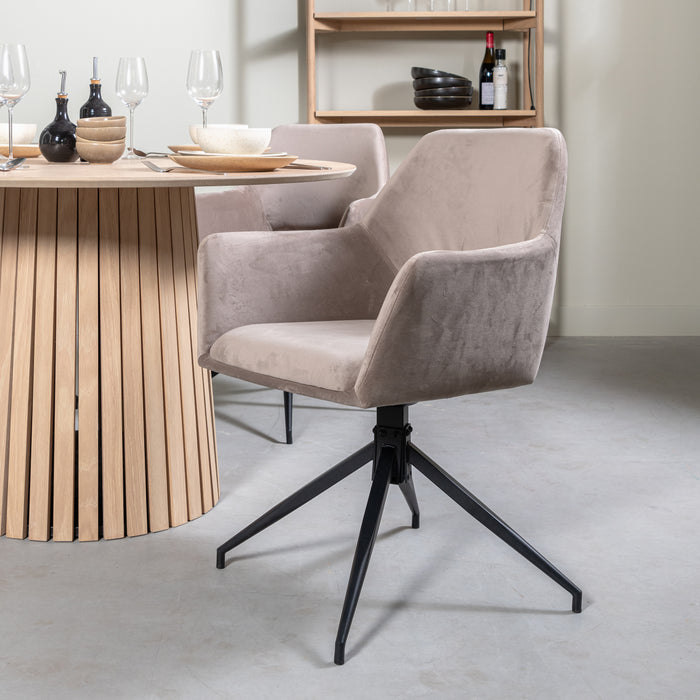 by fonQ Twist Eetkamerstoel - Velvet - Taupe