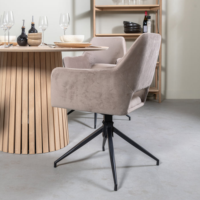 by fonQ Twist Eetkamerstoel - Velvet - Taupe